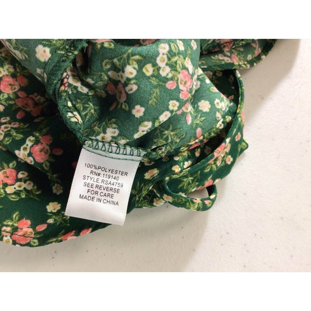 Boho Floral Green Dress Womens Large - Picture 8 of 8
